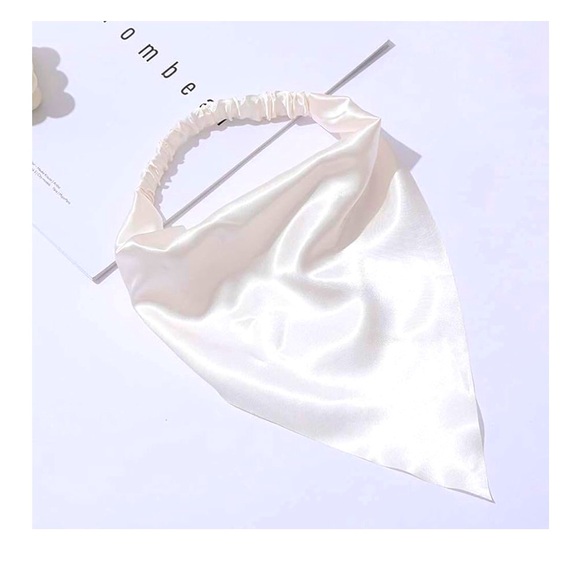 Pink Satin Bandana Rose Gold Headscarf Head Covering Hat Scarf Bonnet - Picture 6 of 6